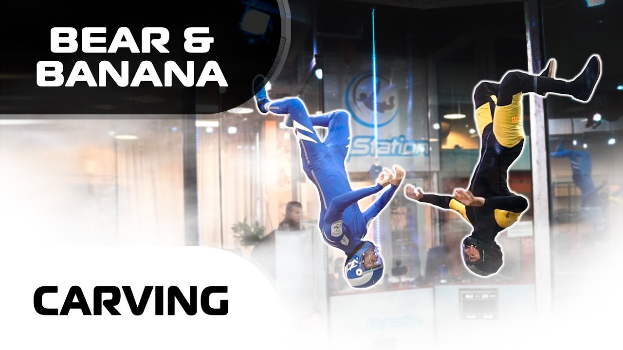 Head Down carving in Bear and Banana positions (Leo & Bader)