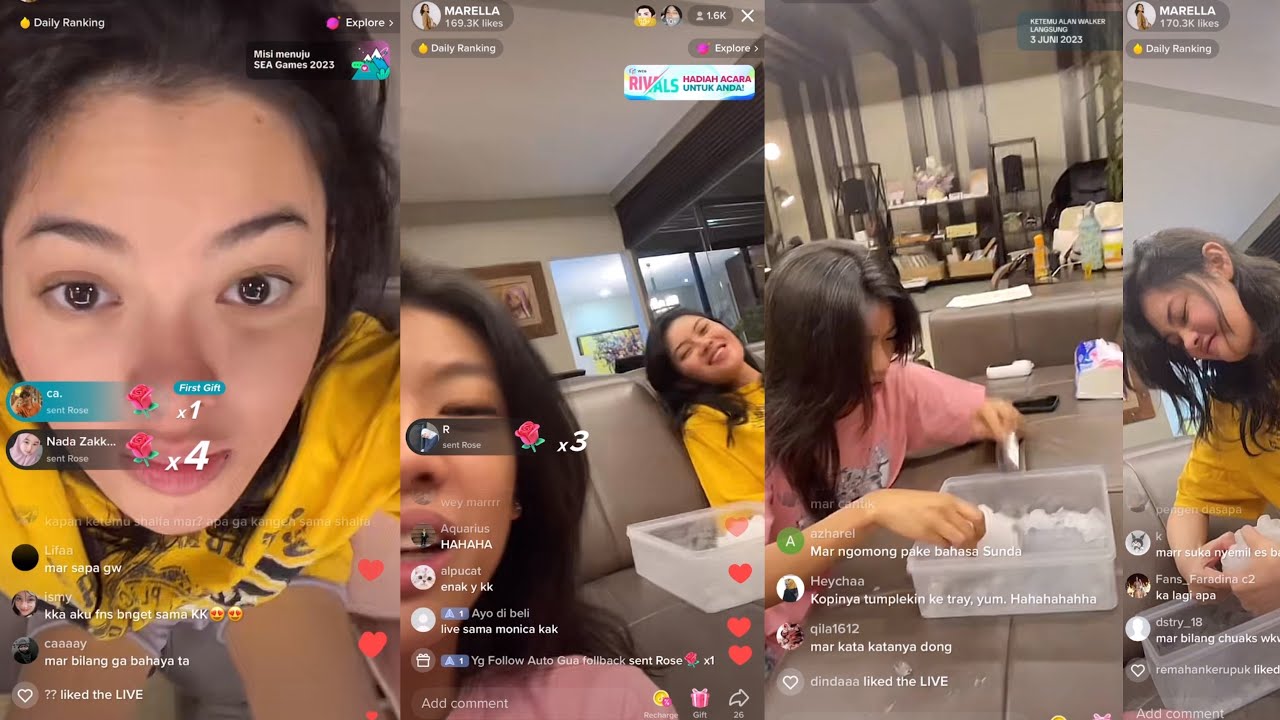 MARELLA Live Tiktok bareng YUMI | Yumi MANJA 🤪 minta tolong Marella buat mecahin es 🧊 (11/05/23)