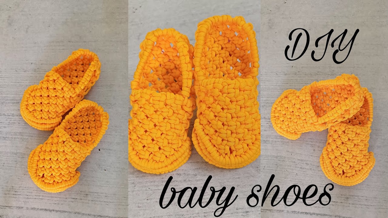 macrame thread baby shoes making at home. DIY shoes making. macrame tutorials.