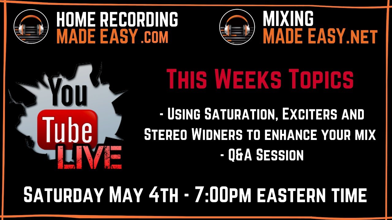 Mixing in Presonus Studio One | Improve Your Mix Using Saturation & Exciter Plugins | LIVE Stream