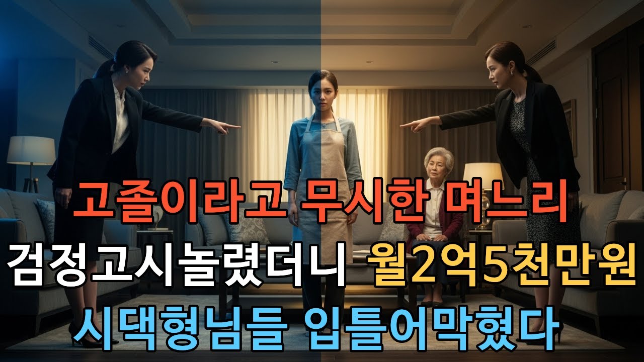 고졸무시한 며느리 검정고시놀렸더니 월2억5천만원 시댁형님들 입틀어막혔다  #드라마