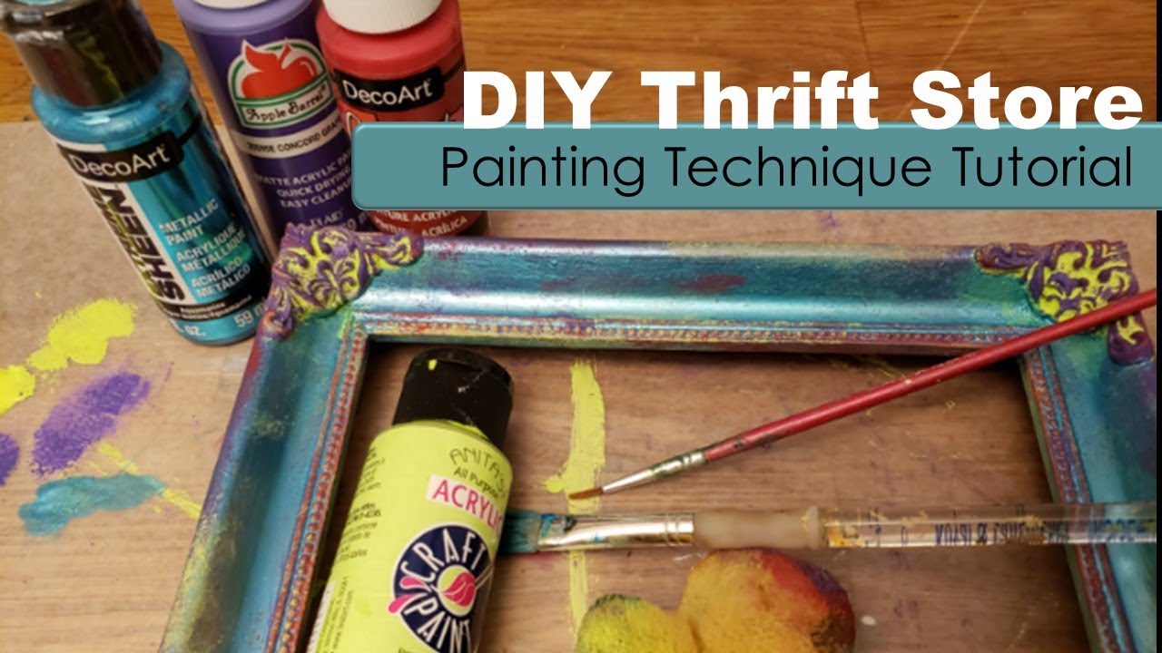 DIY Thrift Store Picture Frame |  Painting Technique