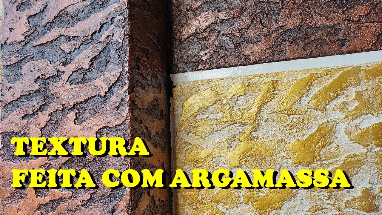 TEXTURA COM ARGAMASSA COMO FAZER | Lindo economico facil e barato| Pintura METALIZADA