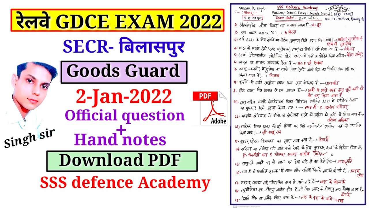 Railway GDCE Goods guard exam analysis 2 Jan 2022/RRC SECR GDCE exam 2022/railway exam 2022 by NESIT