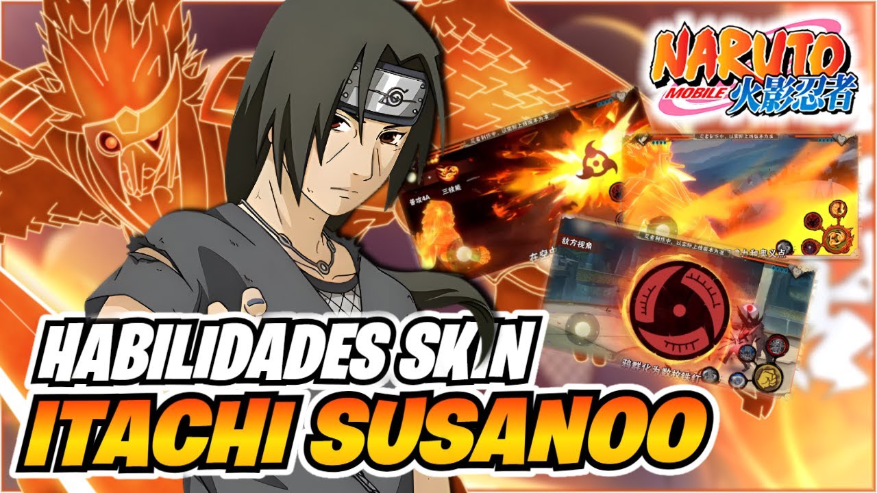 GAMEPLAY FULL HABILIDADES DO ITACHI SUSANOO SKIN LENDARIA! - NARUTO MOBILE!