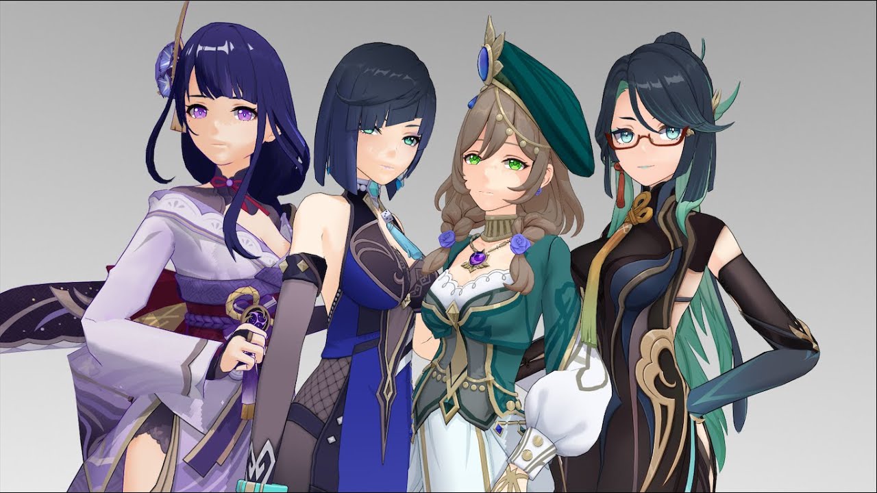 【Genshin Impact: MMD】Raiden Ei × Xianyun x Yelan x Lisa【PRETTY SAVAGE】