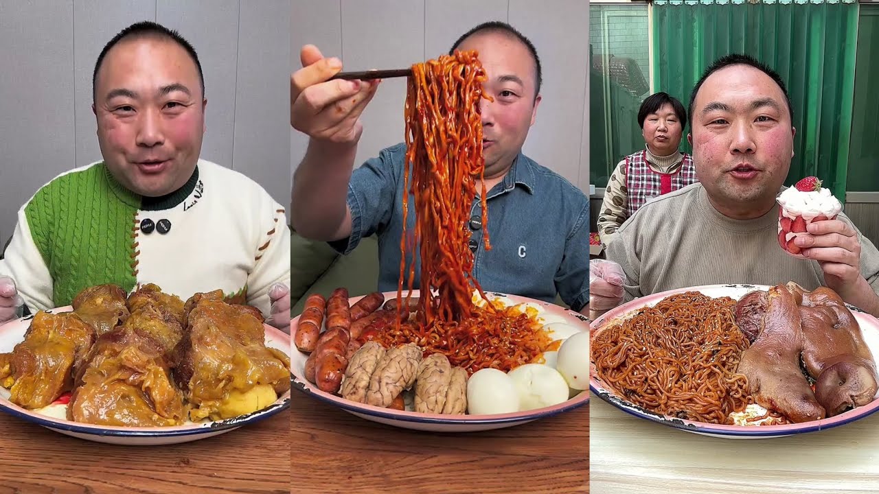 Yummyfood #15 : Eat pig brain belly pork, bone head pig 🐷, Noodles🍜..#belly #delicious #mukbang #eat