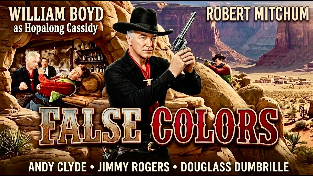 Hopalong Cassidy Double Feature Free Western! William Boyd, Robert Mitchum FALSE COLORS FRONTIER LAW