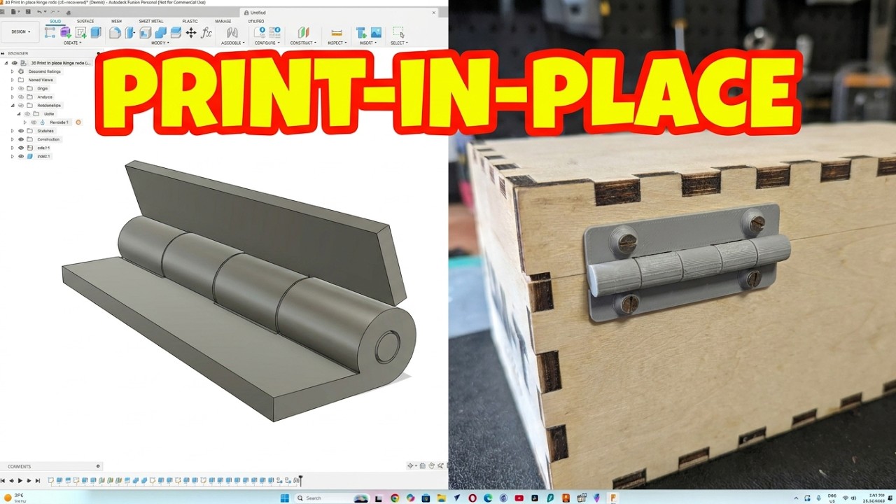 Fusion 360: Учебное пособие по параметрическому проектированию петли для 3D-печати (печать на месте)