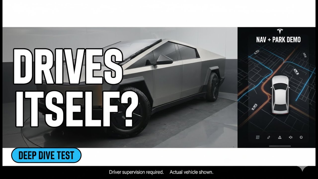 Cybertruck Deep Dive + Real Drive Test: Navigation, Self-Parking, Crosswalks (FSD Capable)