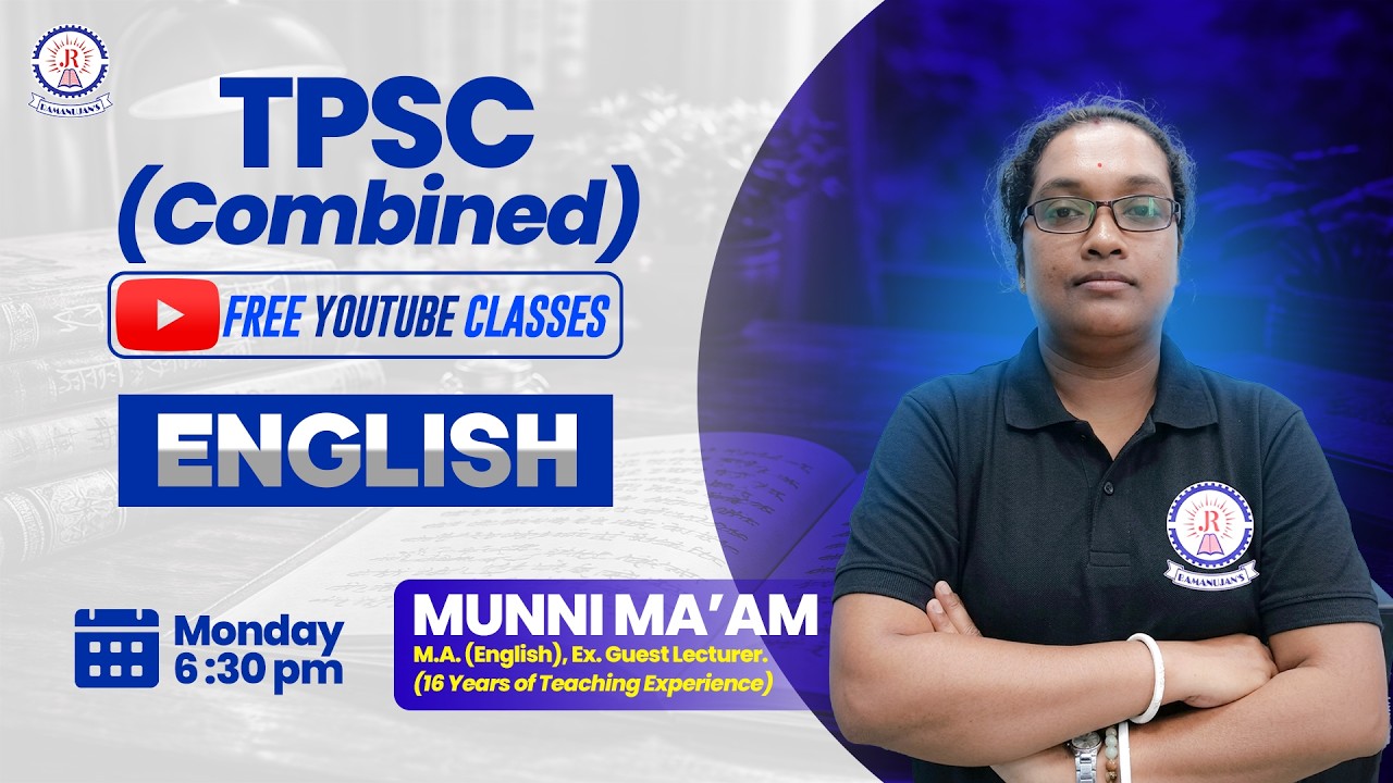 TPSC COMBINED, JRBT | ENGLISH GRAMMAR | Error Correction | By Munni Ma'am | Ramanujan's Institute |