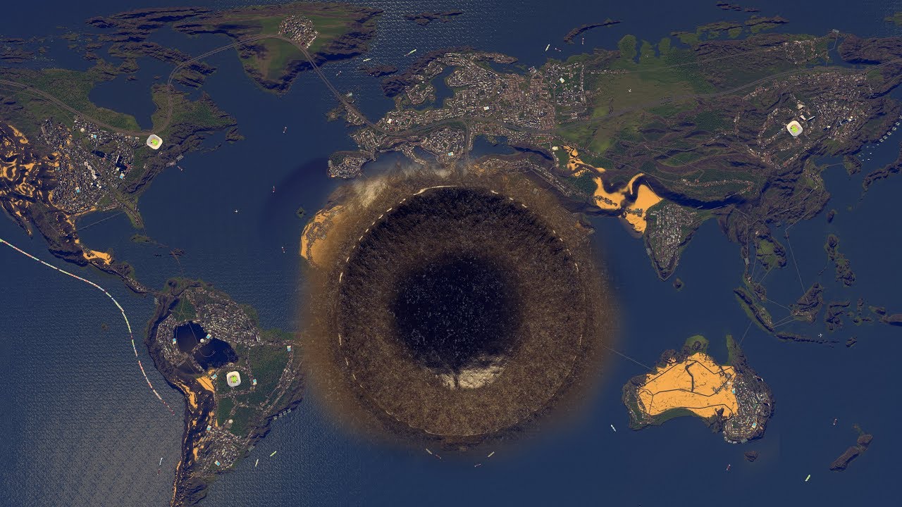 WORLD MAP vs METEOR 500 - Cities Skylines
