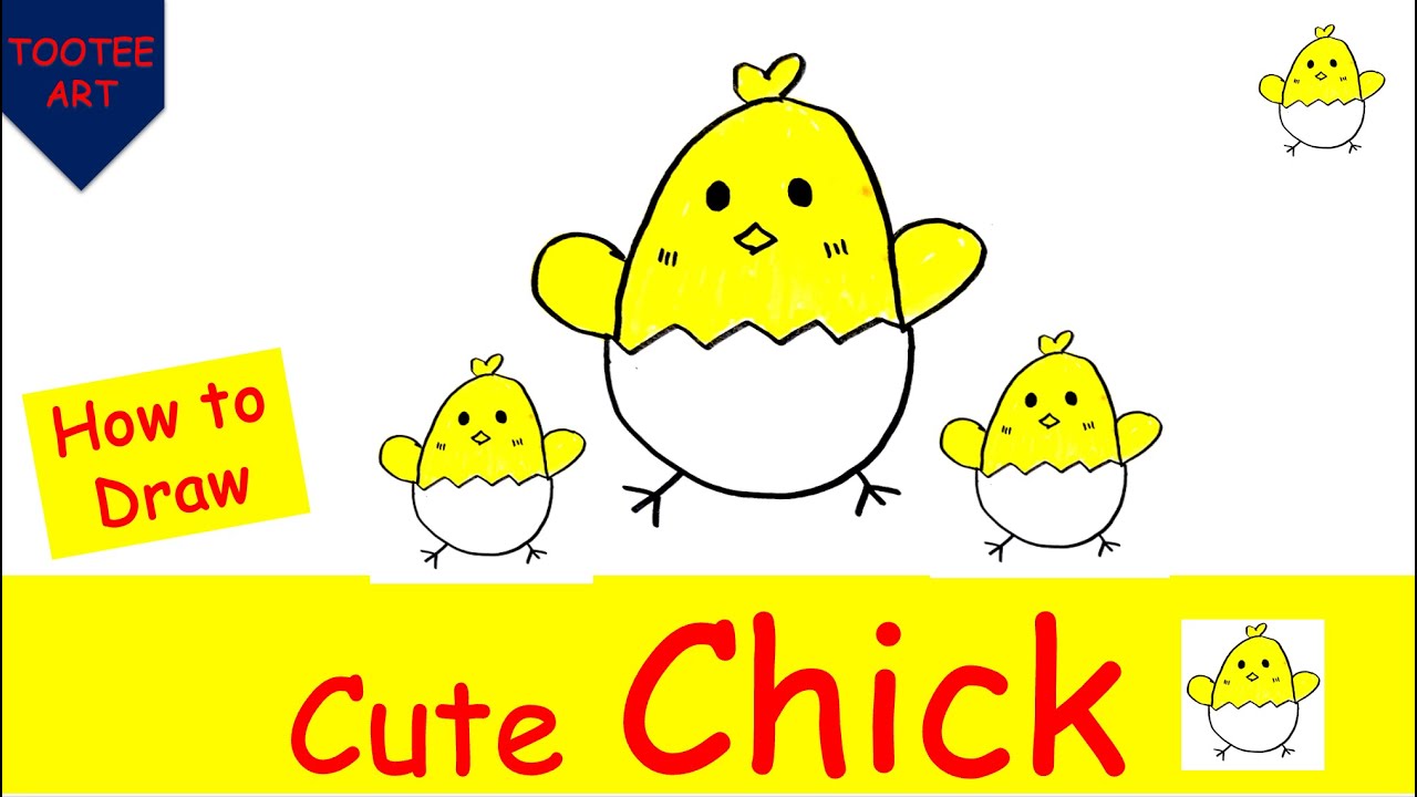 Easy draw a Chick with Ms. Rachel | Toddler learning drawings