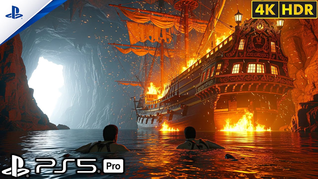 (PS5) В ловушке на горящем пиратском корабле — финальный босс💀 | Реалистичный игровой процесс [4K...