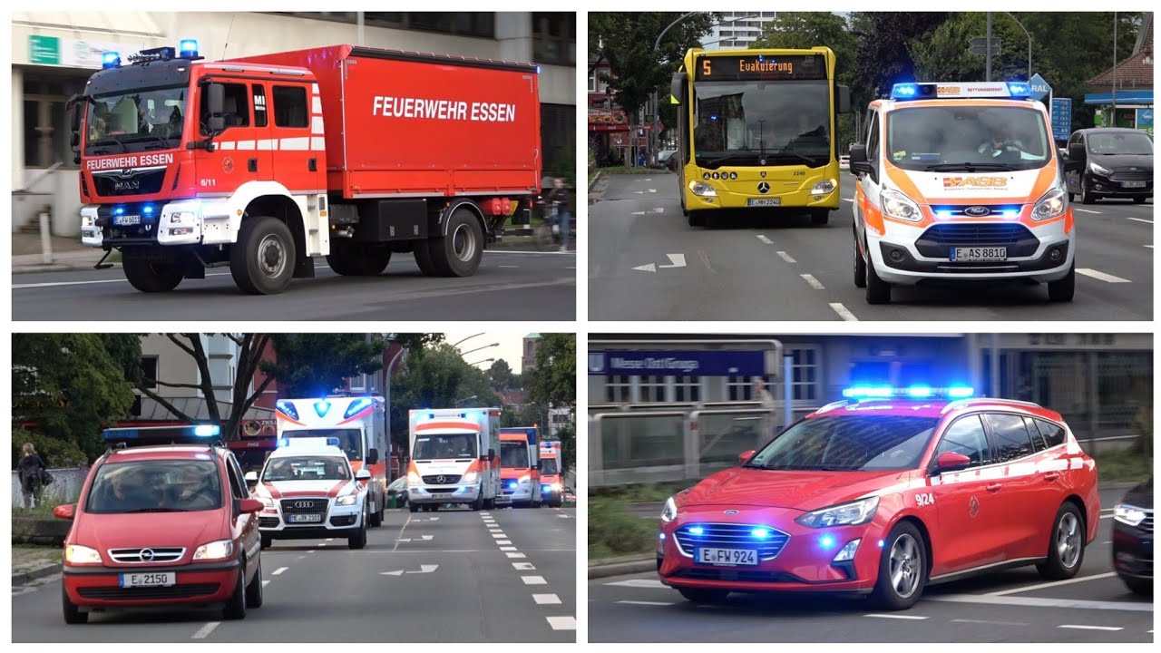 [2-Facher Bombenfund legt Essen lahm!] Einsatzfahrten zur Evakuierung in Essen - Rüttenscheid