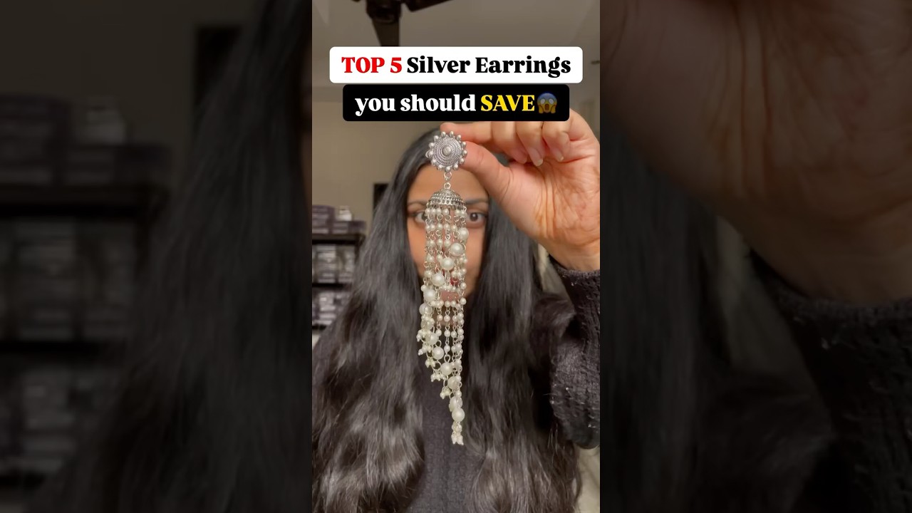 TOP 5 SILVER Earrings You NEED 😍..#viralvideo #earrings #festivalfashion #wedding