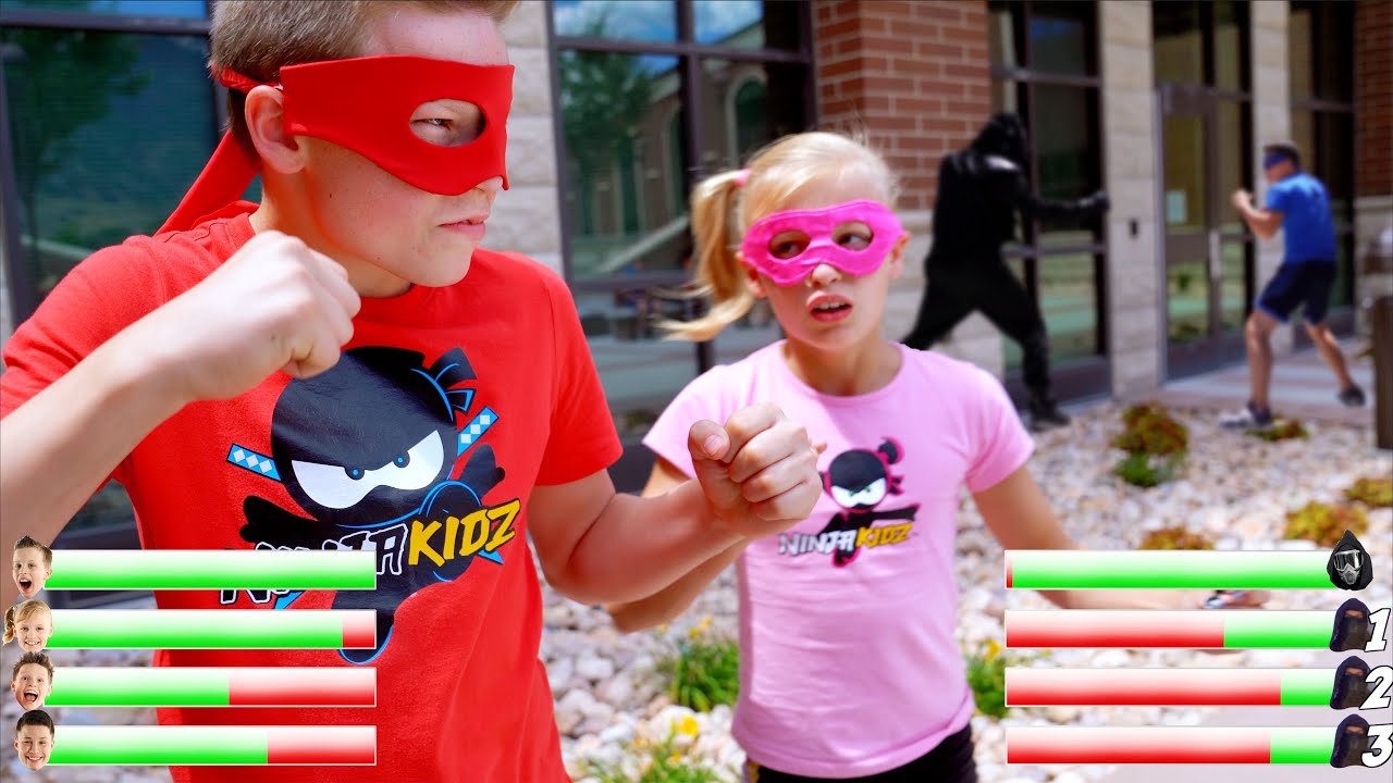 Ninja Kidz Battle with Health bars!