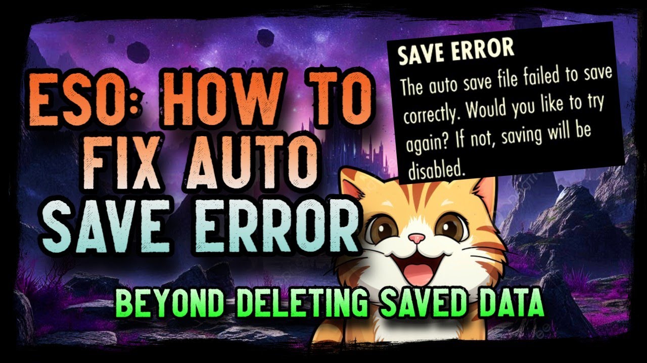 ✅ ESO: How to FIX Auto Save Error (BEYOND DELETING SAVED DATA)  #eso #esopvp
