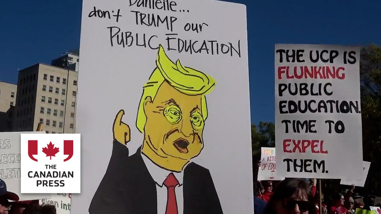 Alberta teachers rally hours ahead of strike