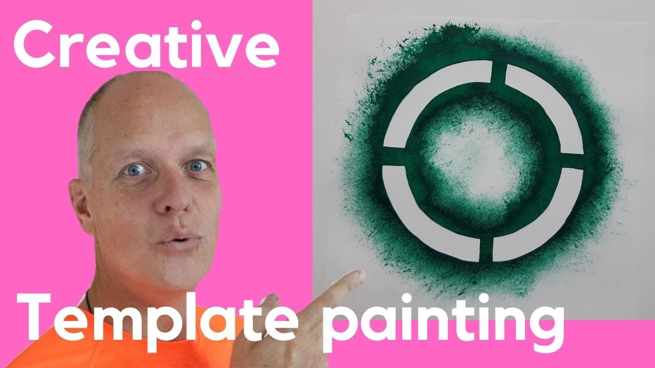 How to make creative art? Easy abstract art ideas template painting - DIY stencil painting on canvas