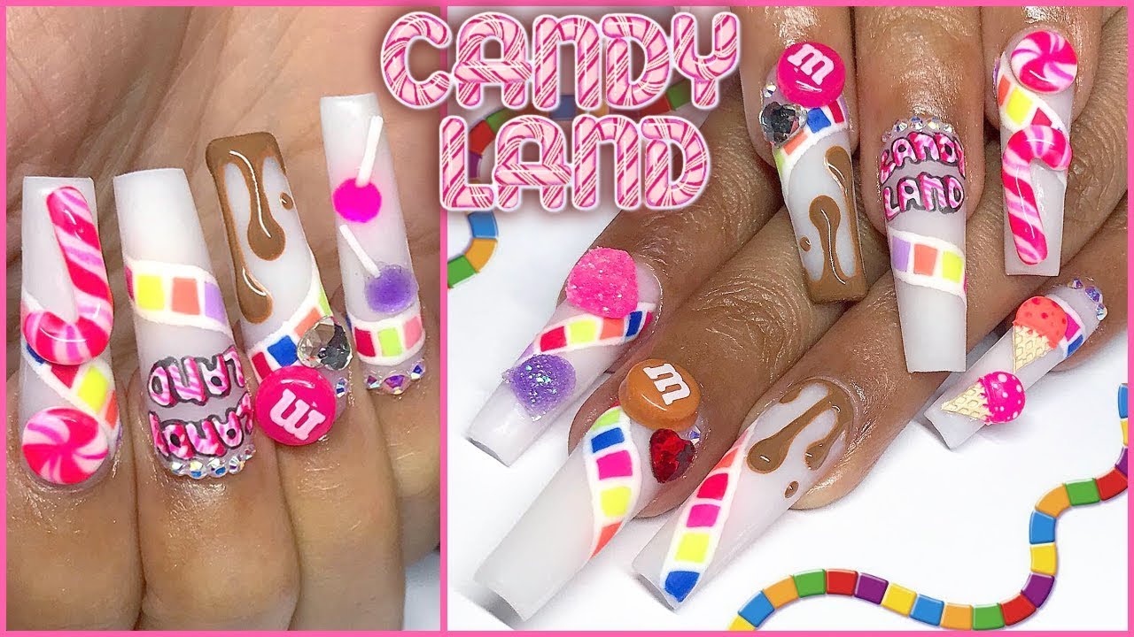 viewers choice: CANDYLAND Nails 3d Food Nail Art🍫😫Carpal Tunnel Advice