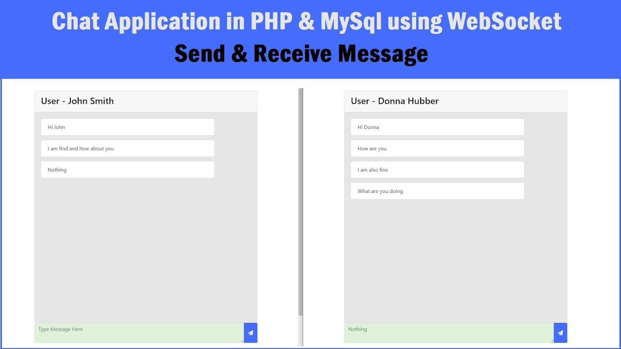 Chat Application in PHP & MySql using WebSocket - Send Receive Message