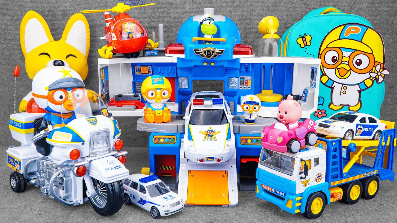 65 Minutes Satisfying With Unboxing Pororo Transformation Police Headquarters Playset | PoPoro ASMR