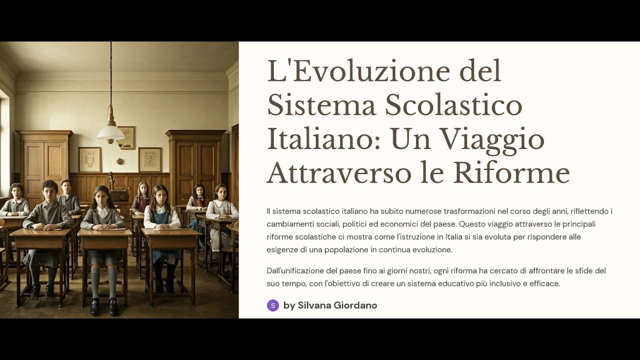 Evoluzione sistema scolastico italiano:viaggio attraverso le riforme 29.10 - LIVE 1