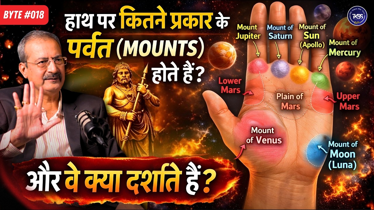 हाथ पर कितने प्रकार के पर्वत (MOUNTS) होते हैं और वे क्या दर्शाते हैं? | Byte #018