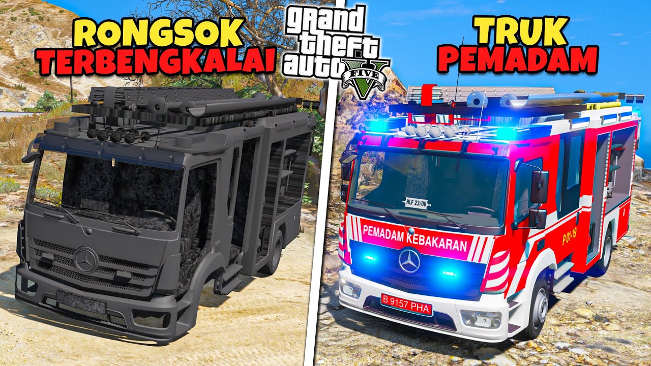 Aku Menemukan TRUK PEMADAM Kebakaran Indonesia Sudah Rongsok Terbengkalai - GTA 5 MOD