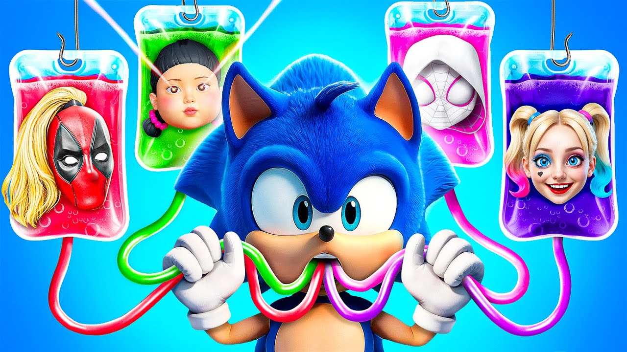 Sonic fue Adoptado por Superhéroes / Fui Adoptada por los Muñecos del Juego del Calamar