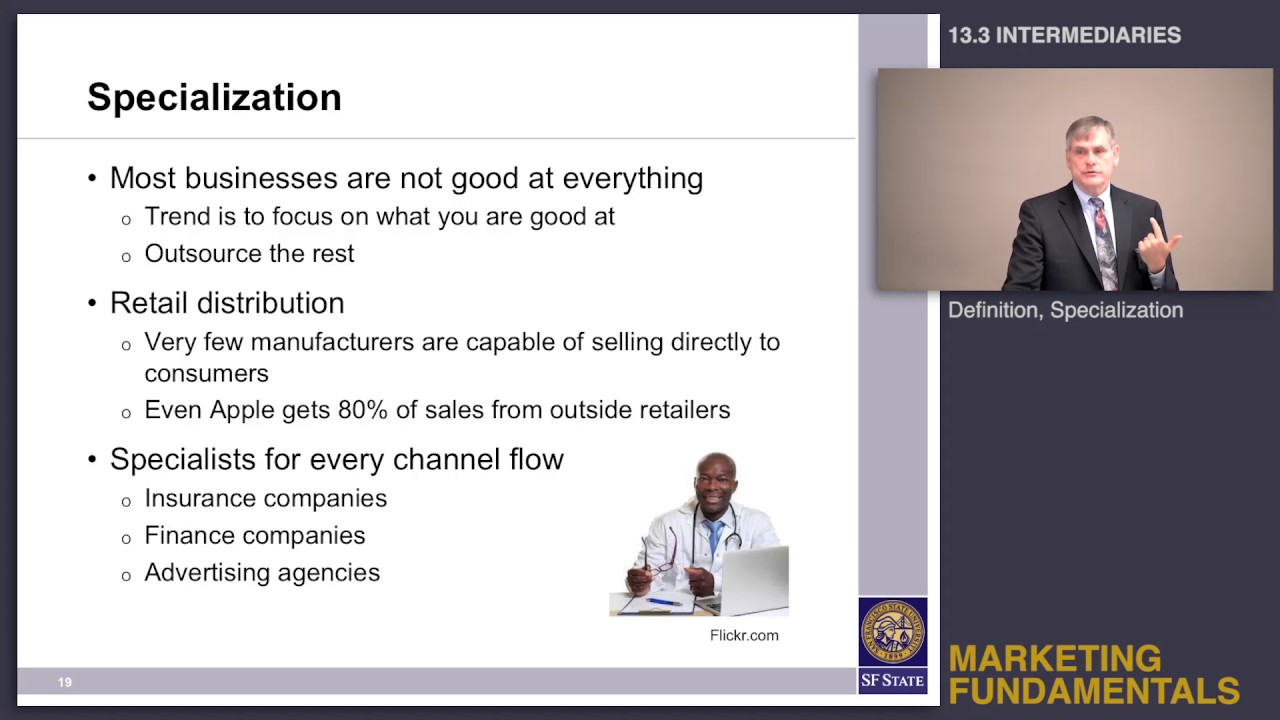 Topic 13.3 Intermediaries - Definition, specialization
