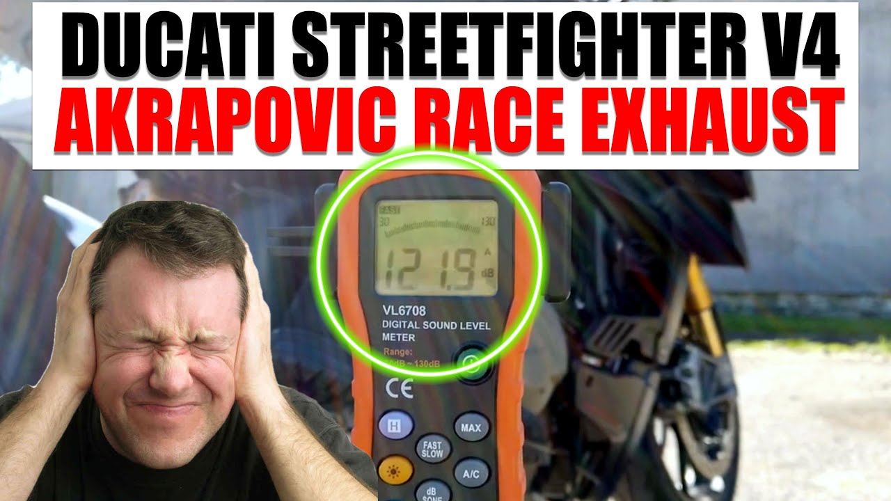 Звук и замеры на динамометрическом стенде выхлопной системы Akrapovic для Ducati Streetfighter V4...