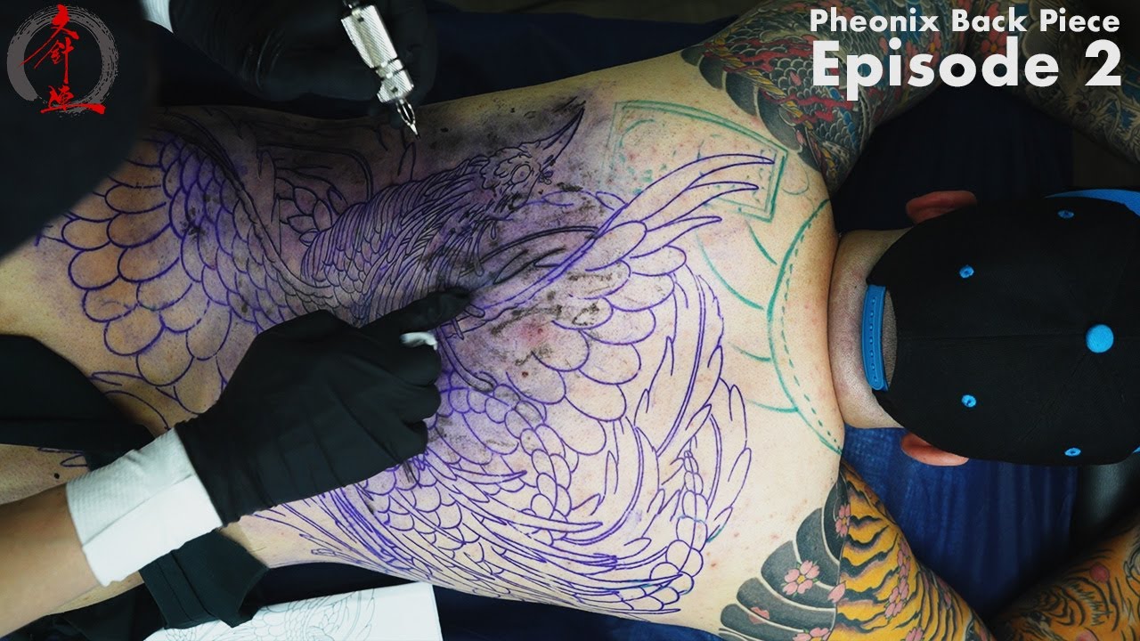 Japanese Pheonix Back Piece - Line Work [JPN SUBS]