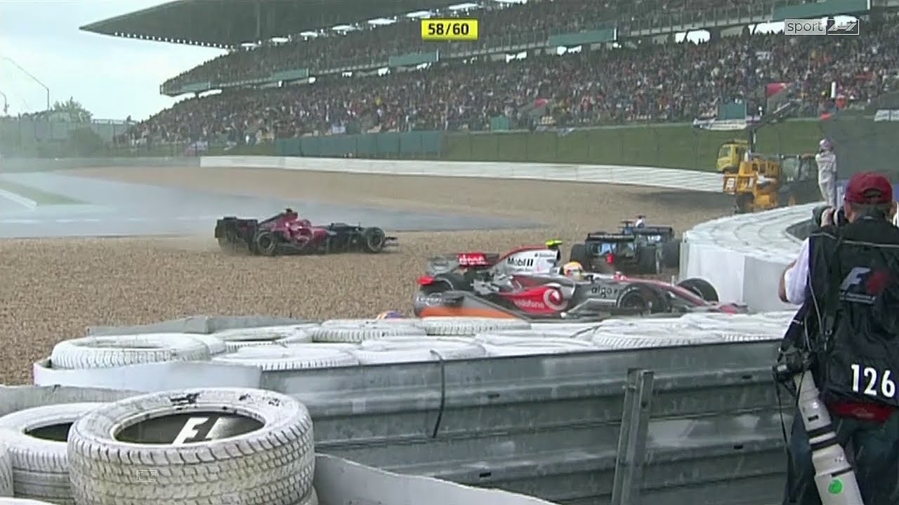 Rain Chaos at the 2007 European F1 Grand Prix | Natural Sounds 50fps