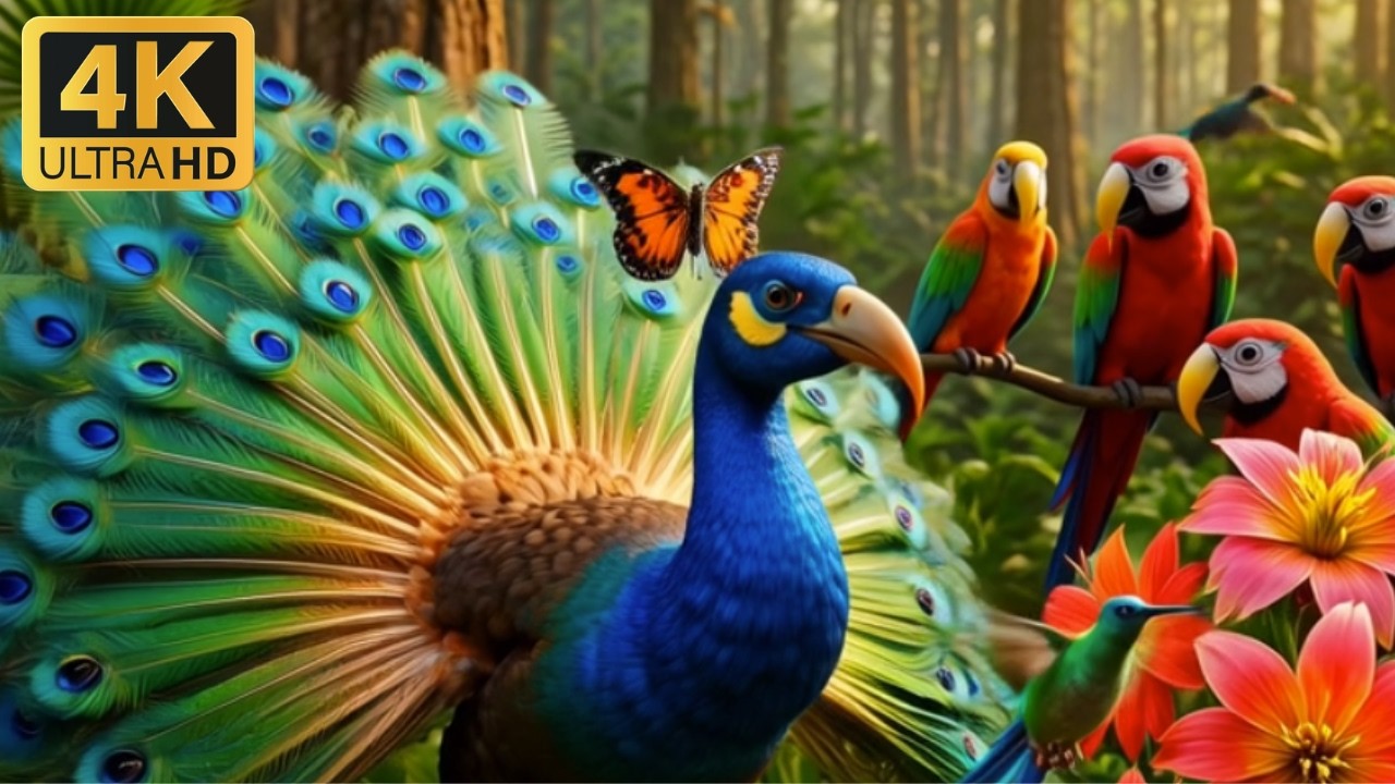 Rare Jungle Birds in One Video | Peacock, Owl, Koj & More (4K)