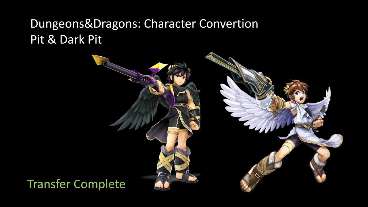 D&D Character Conversion: Pit & Dark Pit [Kid Icarus]