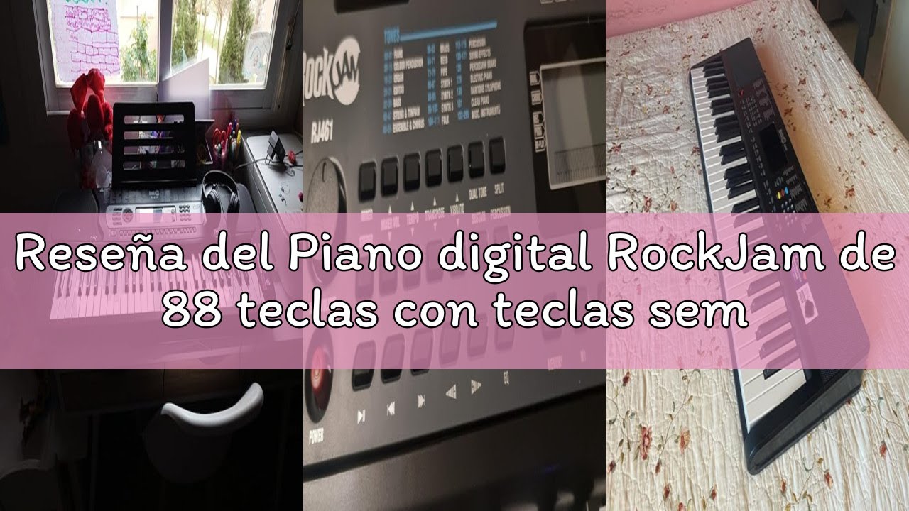 Reseña del Piano digital RockJam de 88 teclas con teclas semipesadas de tamaño completo, fuente de a