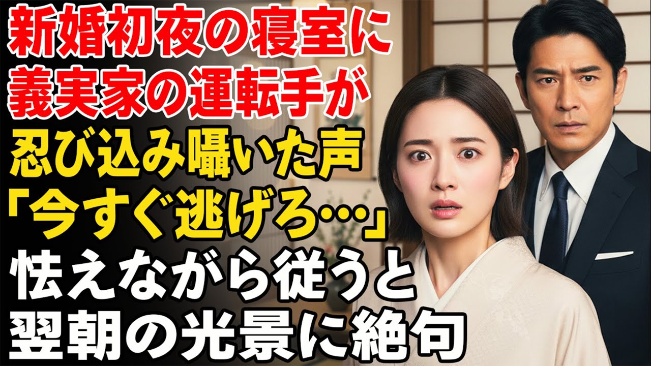 新婚初夜、義両親の運転手が侵入し囁いた——「灯りをつけるな、今すぐ逃げろ…命が危ない」震えながら従った翌朝、目の前の光景に私は凍りついた。
