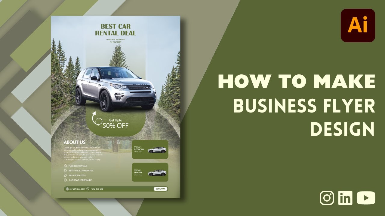 Illustrator Tutorial | How to Design Business Flyer Design | Beginners Tutorials