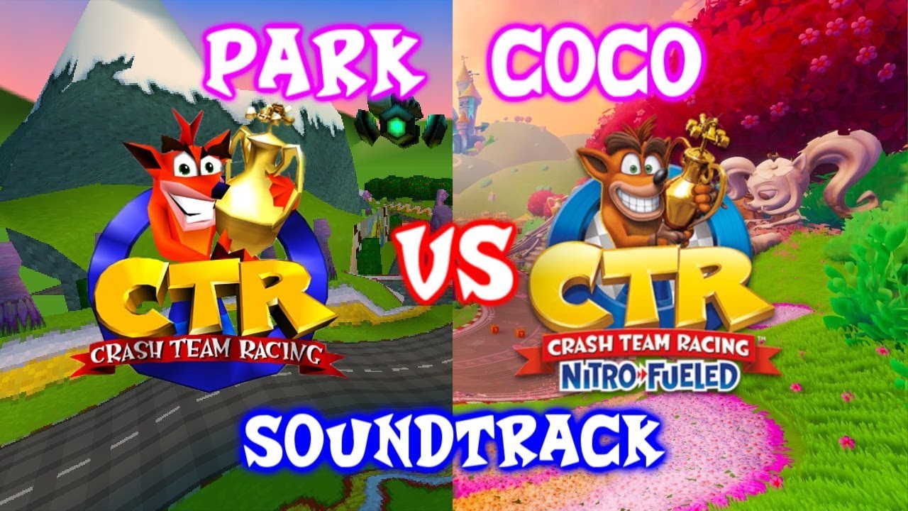 PARK COCO COMPARISON - CTR CRASH TEAM RACING VS CTRNF CRASH TEAM RACING NITRO FUELED ( PS1 VS PS4 )