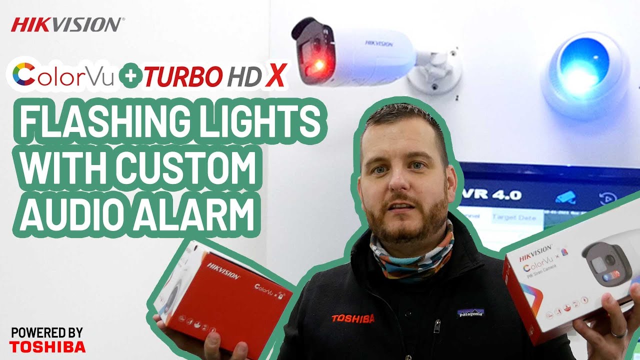 Hikvision TurboX Colorvu Demo with Flashing Lights and Custom Audio Alarm