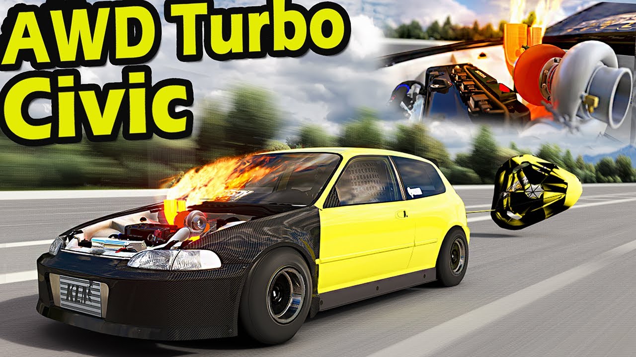 Самая мощная полноприводная сборка Civic! Мощный турбонаддув | Assetto Corsa Driving