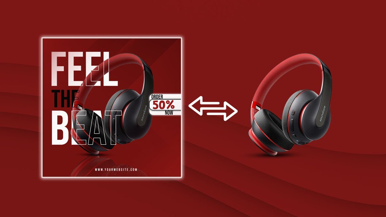 Make Professional Headphone Poster in Photoshop (Beginner Tutorial)