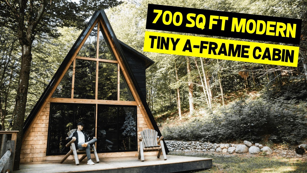 LUXURY TINY A-FRAME CABIN! Modern 700 sq ft Cabin (Full Airbnb Tour)