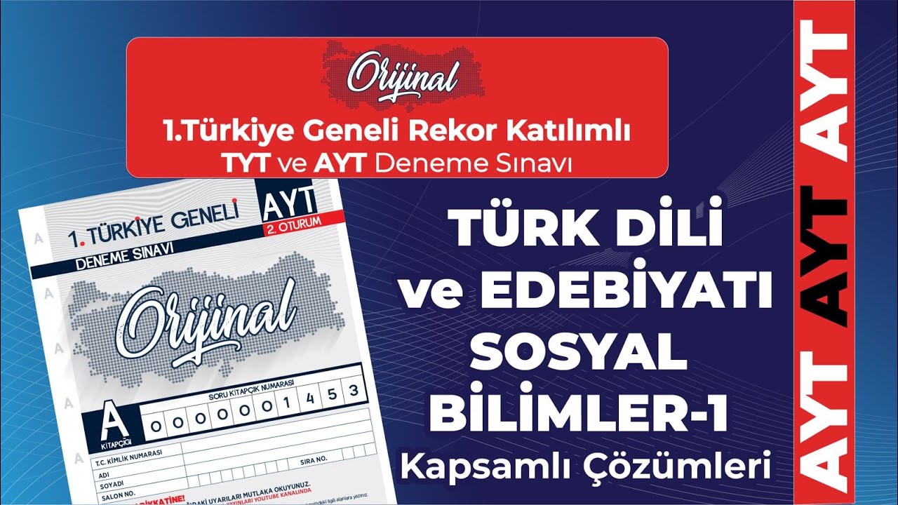 Orijinal yayınları 2025 -2026  1.T&uuml;rkiye Geneli Denemesi - AYT EDEBİYAT &Ccedil;&ouml;z&uuml;mleri