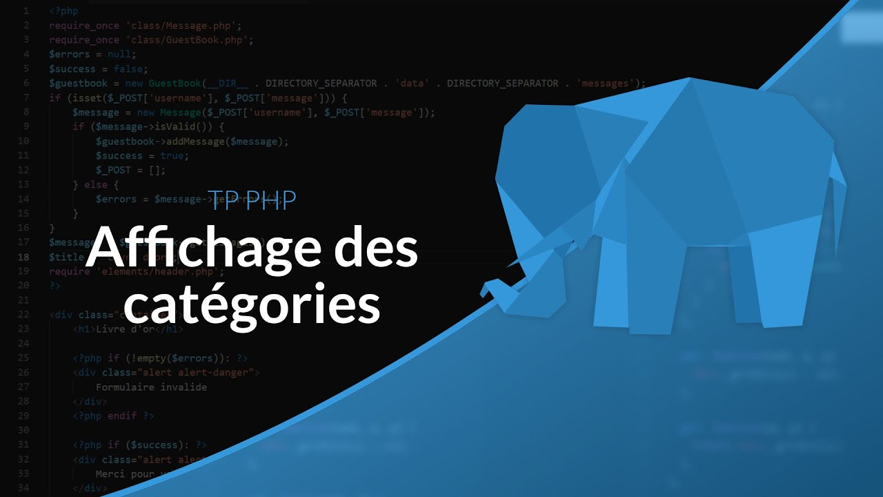 Apprendre le PHP : Chapitre 54, Affichage des catégories sur le listing