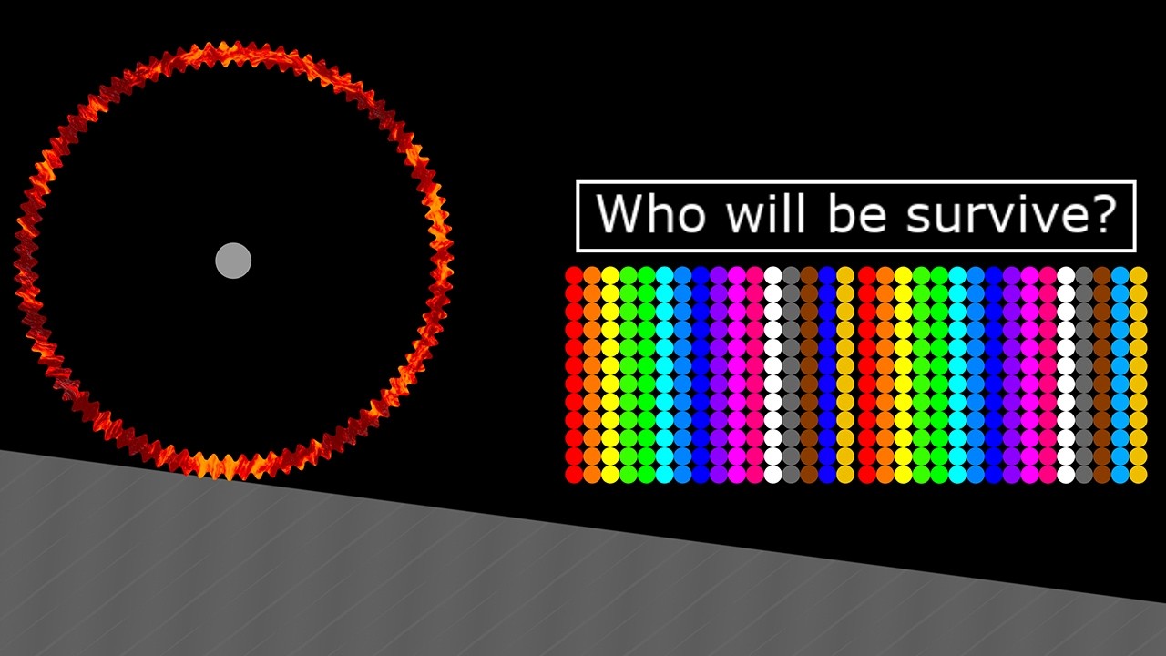 Escape Moners Circle + Mix & Seperate - The Team Marble Race in Algodoo