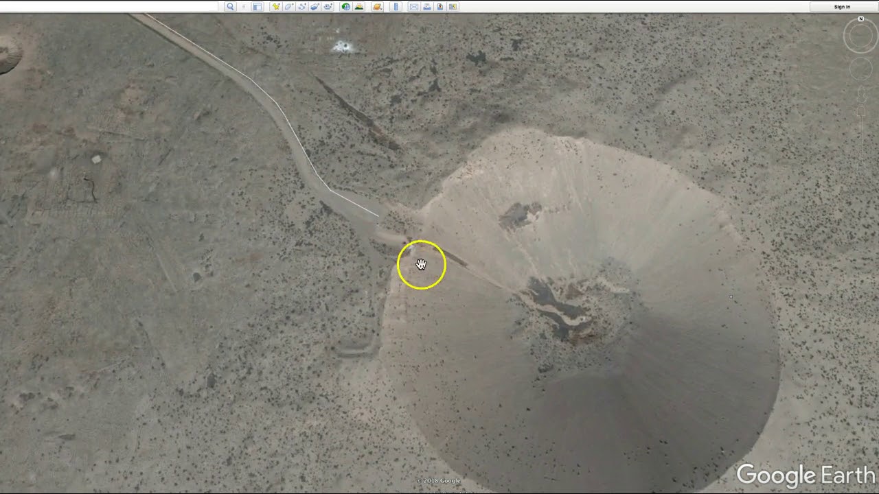 Местоположение ядерного испытательного полигона в Неваде с Google Earth