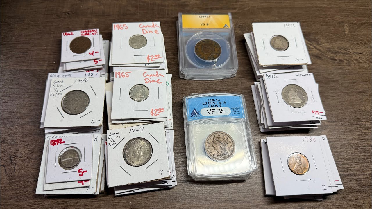 Over $1000 in Amazing New Coin Pickups at a Coin Show (Graded Large Cents, US Type, Foreign Silver)